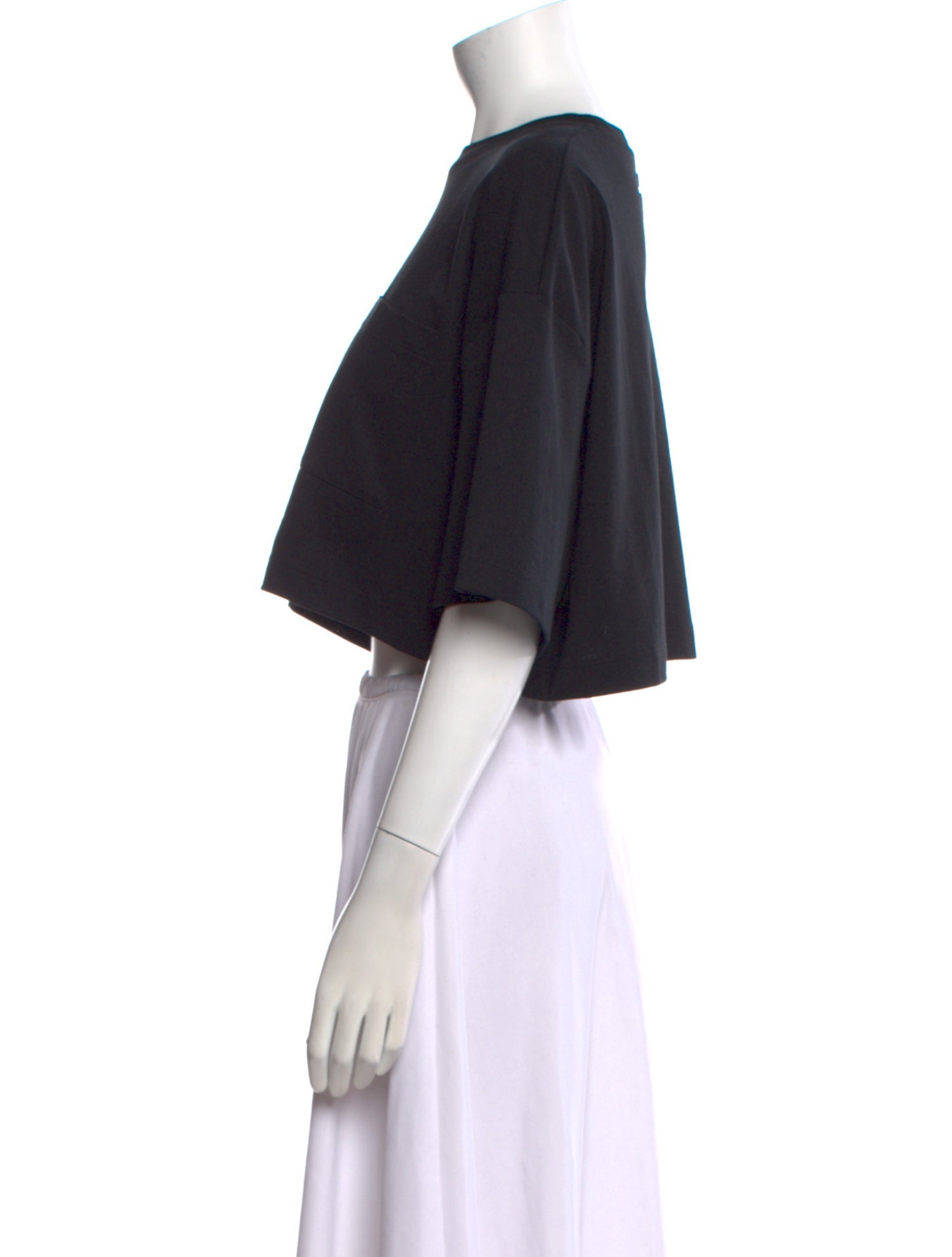 Prada Bateau Neckline Short Sleeve Crop Top