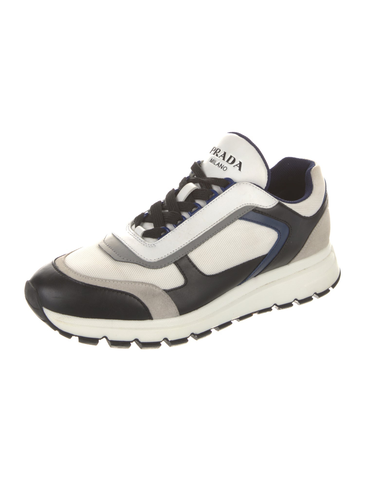 Prada Leather Printed Athletic Sneakers