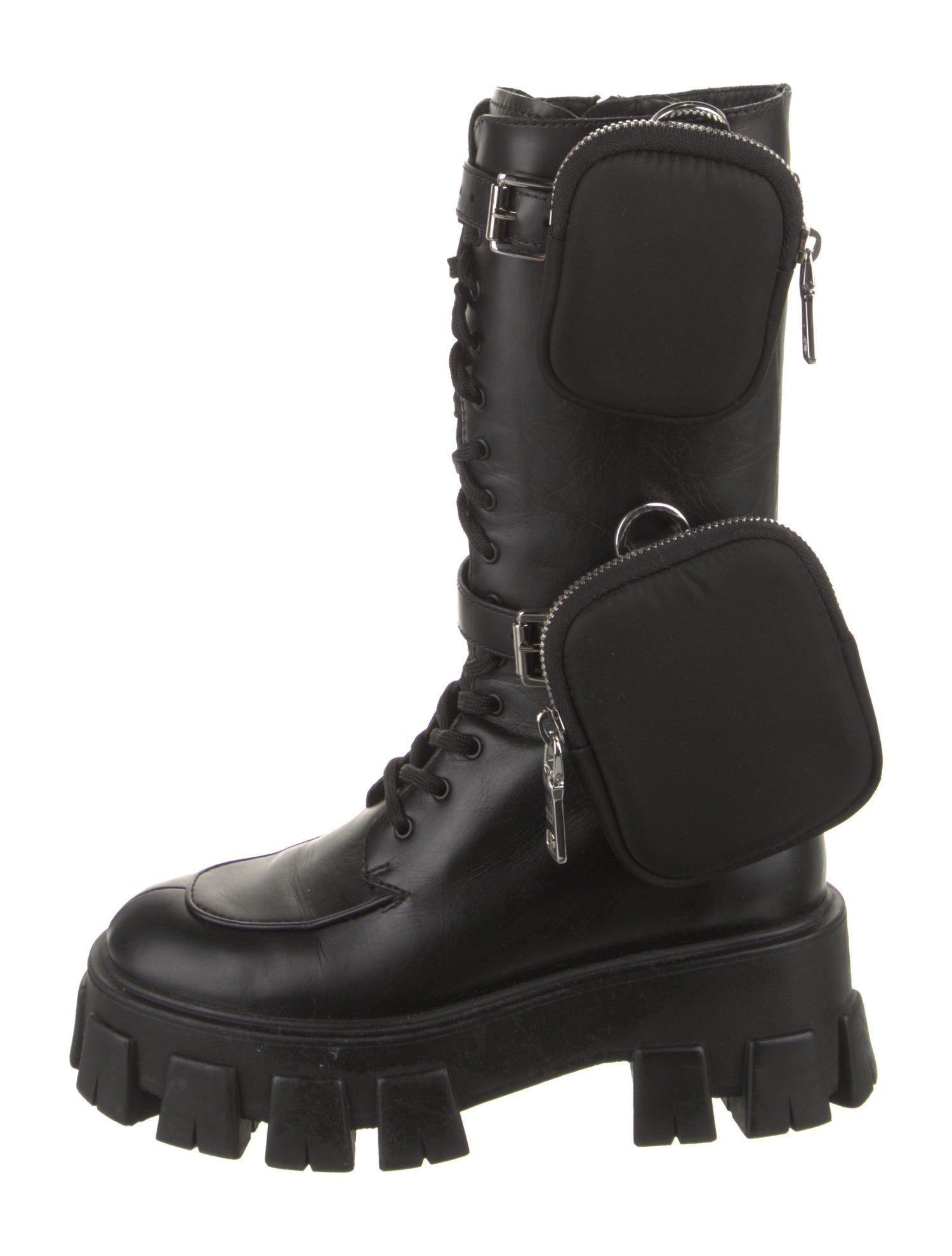 Prada Leather Combat Boots