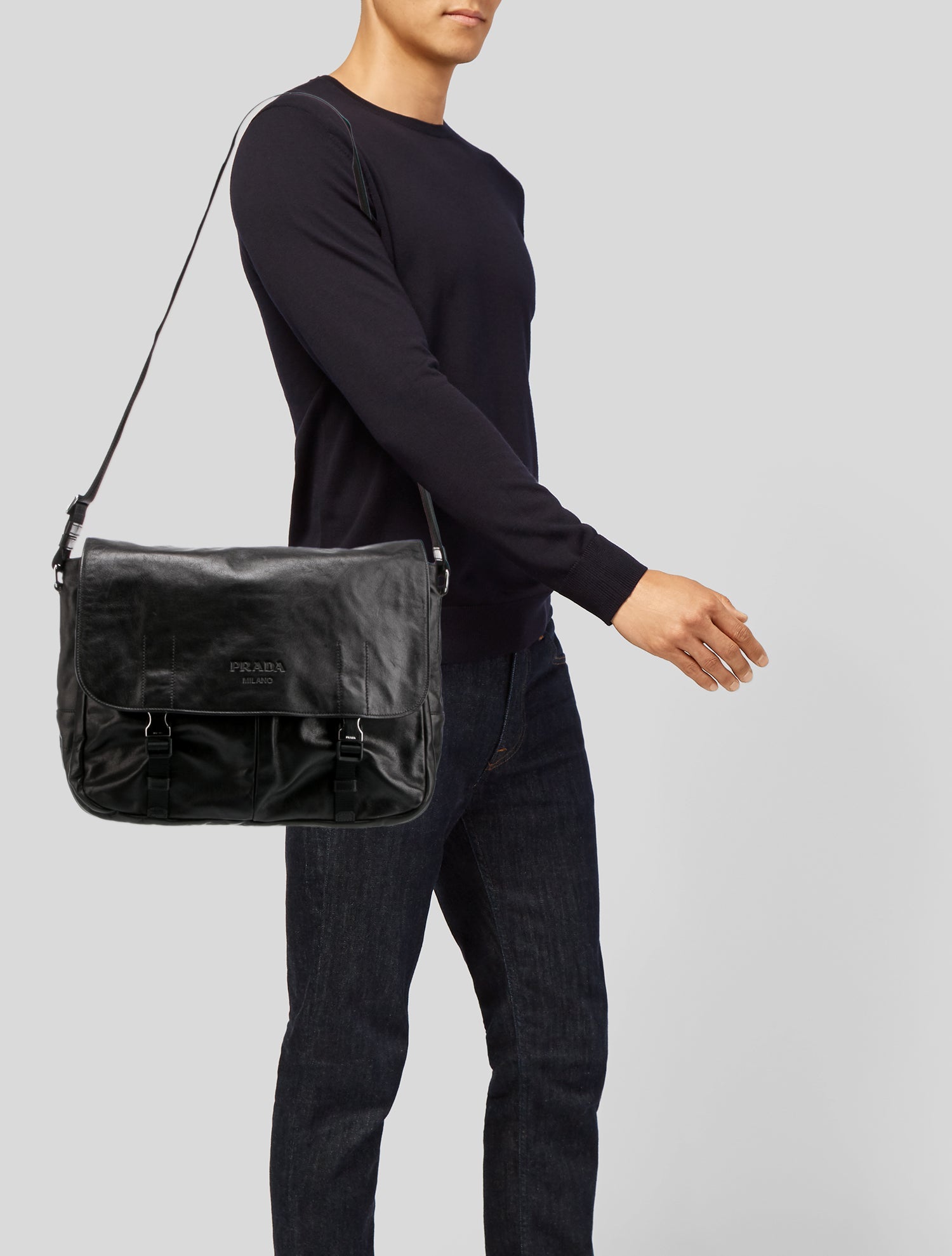 Prada Leather Messenger Bag