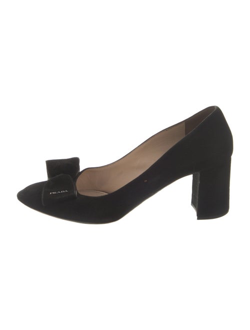 Prada Suede Bow Accents Pumps
