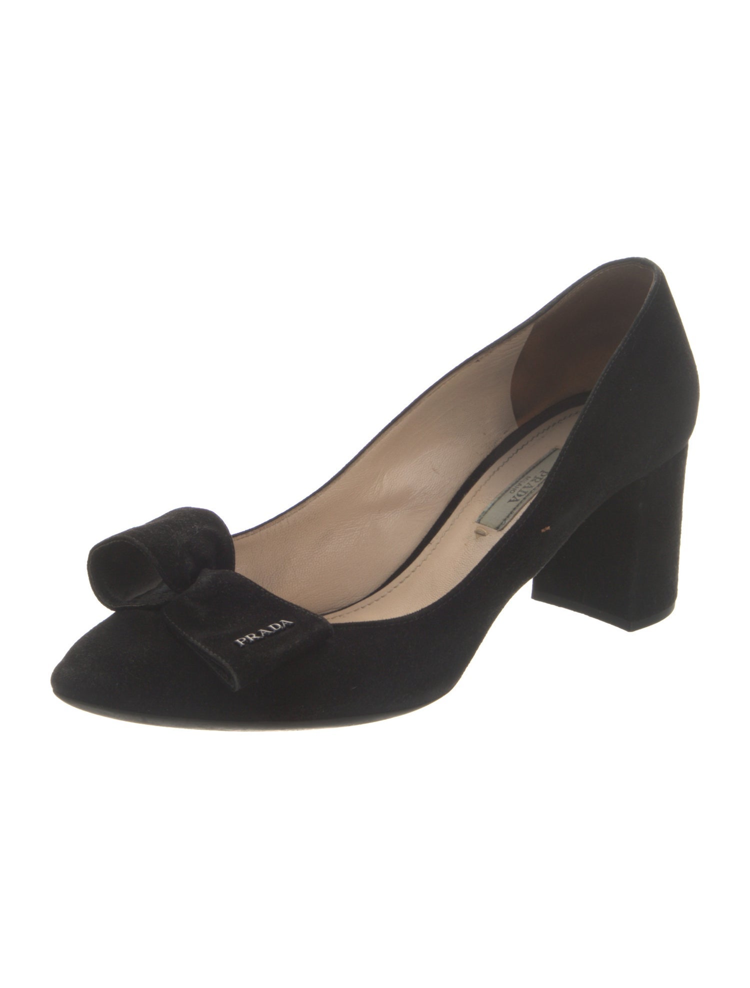 Prada Suede Bow Accents Pumps