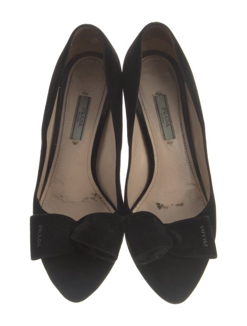 Prada Suede Bow Accents Pumps