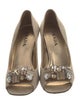 Prada Canvas Crystal Embellishments Pumps