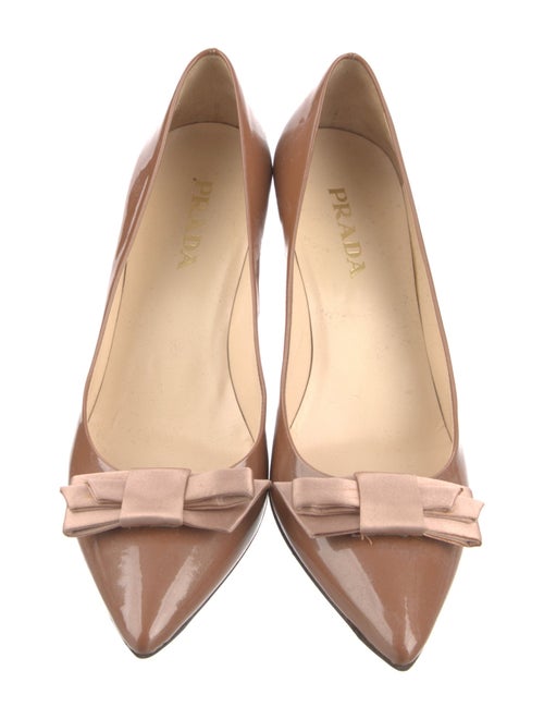 Prada Patent Leather Bow Accents Pumps