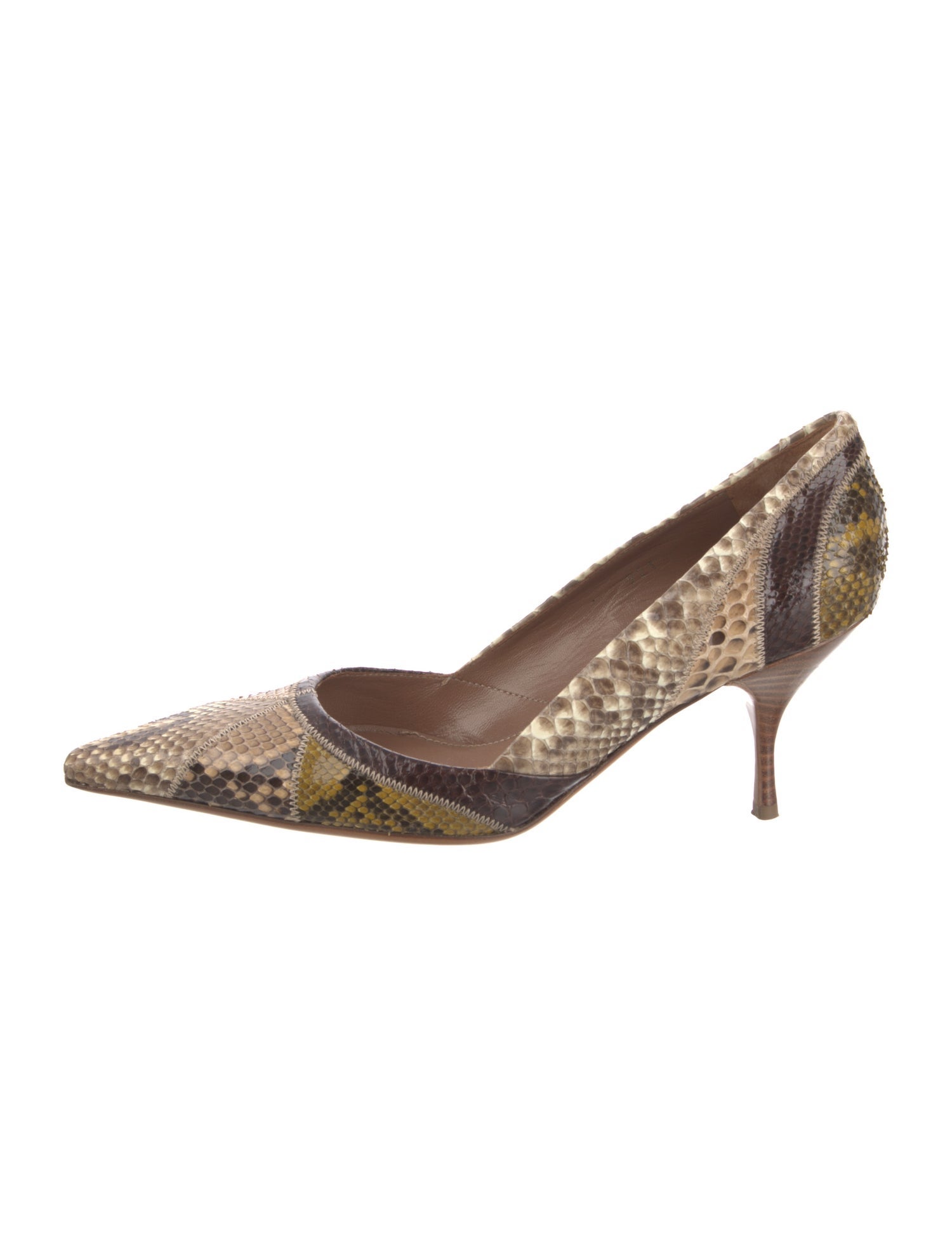 Prada Python Animal Print D'Orsay Pumps