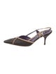 Prada Leather Colorblock Pattern Slingback Pumps