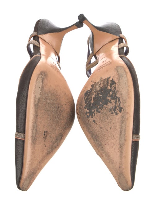 Prada Leather Colorblock Pattern Slingback Pumps