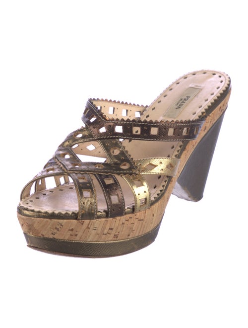 Prada Leather Printed Mules