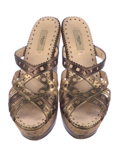 Prada Leather Printed Mules