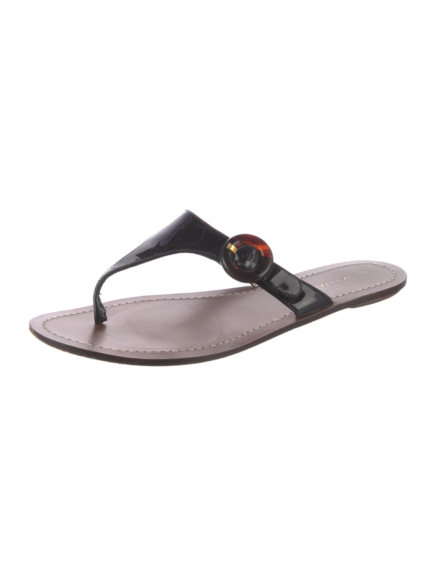 Prada Patent Leather Slides