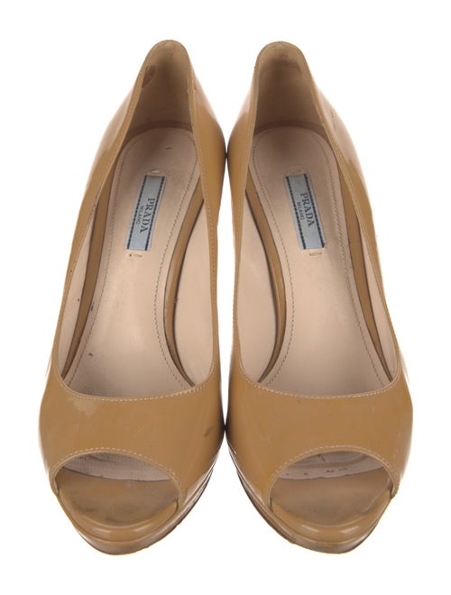 Prada Patent Leather Cutout Accent Pumps