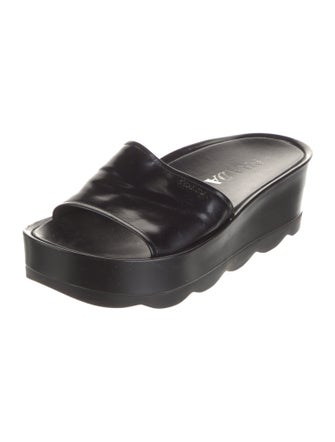 Prada Leather Printed Slides