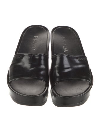 Prada Leather Printed Slides