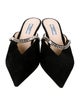 Prada Suede Crystal Embellishments Mules