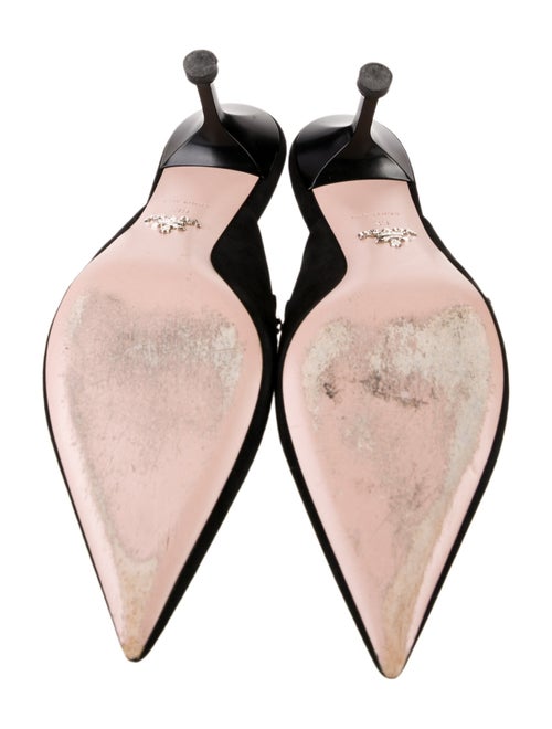 Prada Suede Crystal Embellishments Mules