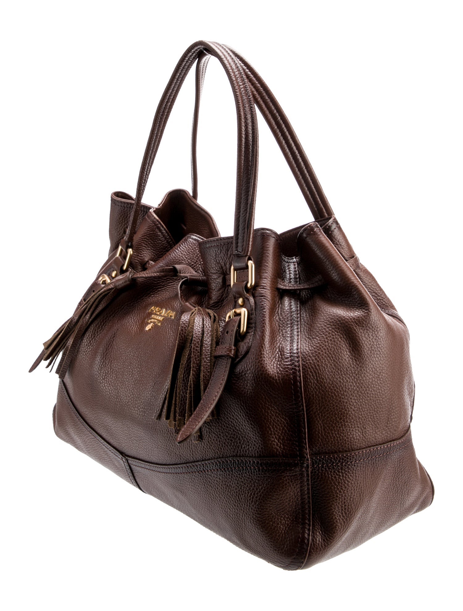PRADA Vitello Daino Bucket Bag【A-ランク/付属品有】 Prada Vitello Daino Bucket Bag - Neutrals Bucket Bags