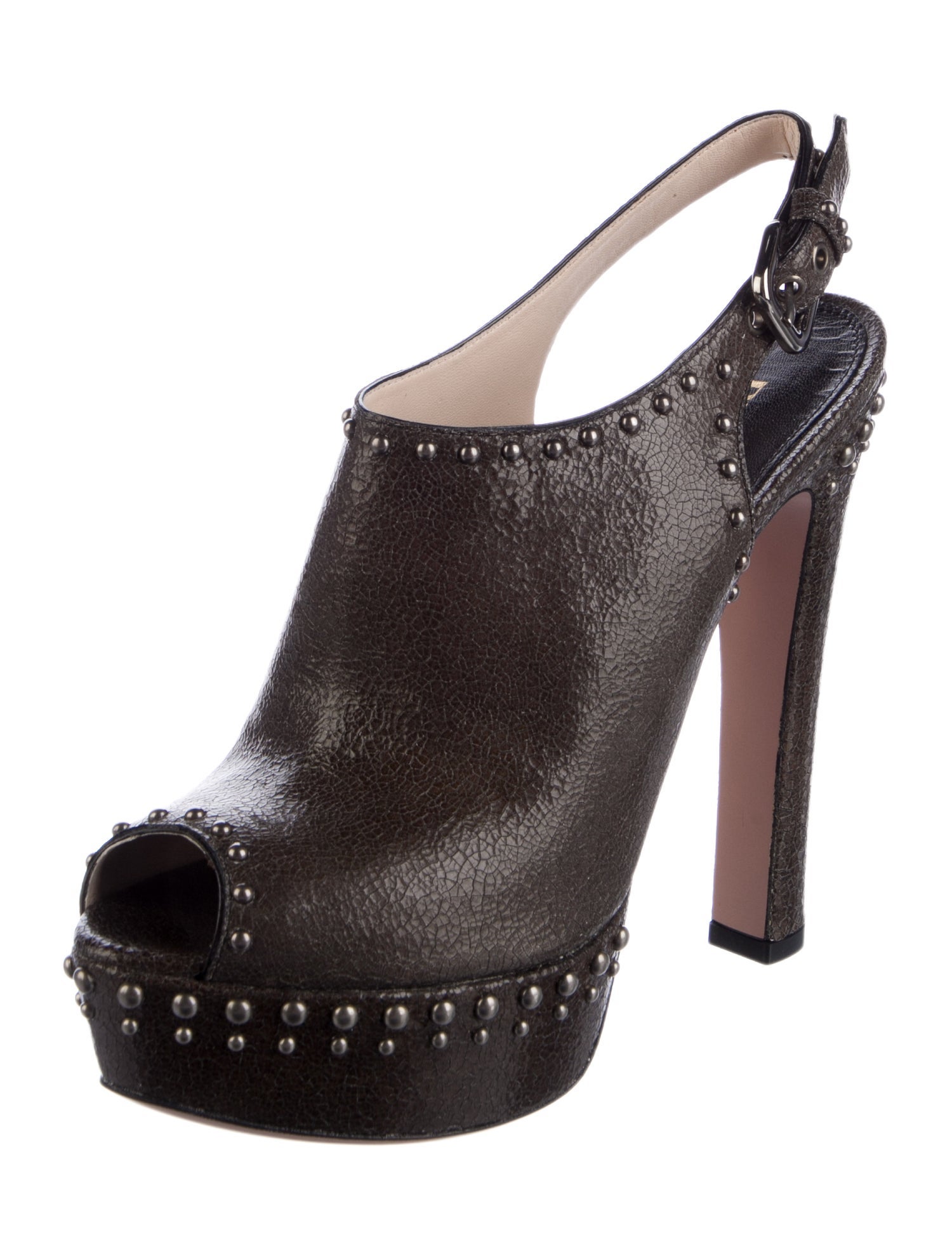 Prada Leather Slingback Sandals