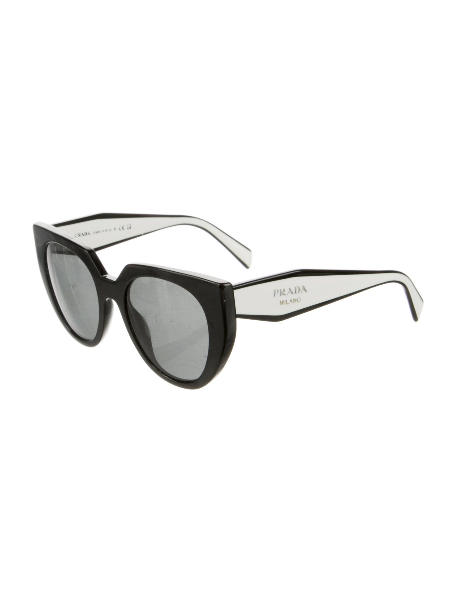 Prada Enameled Metal Triangle Cat-Eye Sunglasses