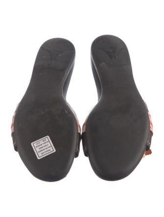 Prada Leather Floral Print Slides