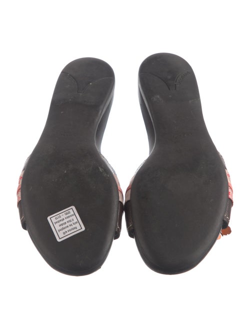 Prada Leather Floral Print Slides