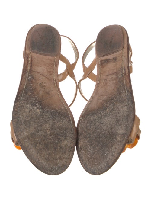 Prada Leather Chain-Link Accents Slides