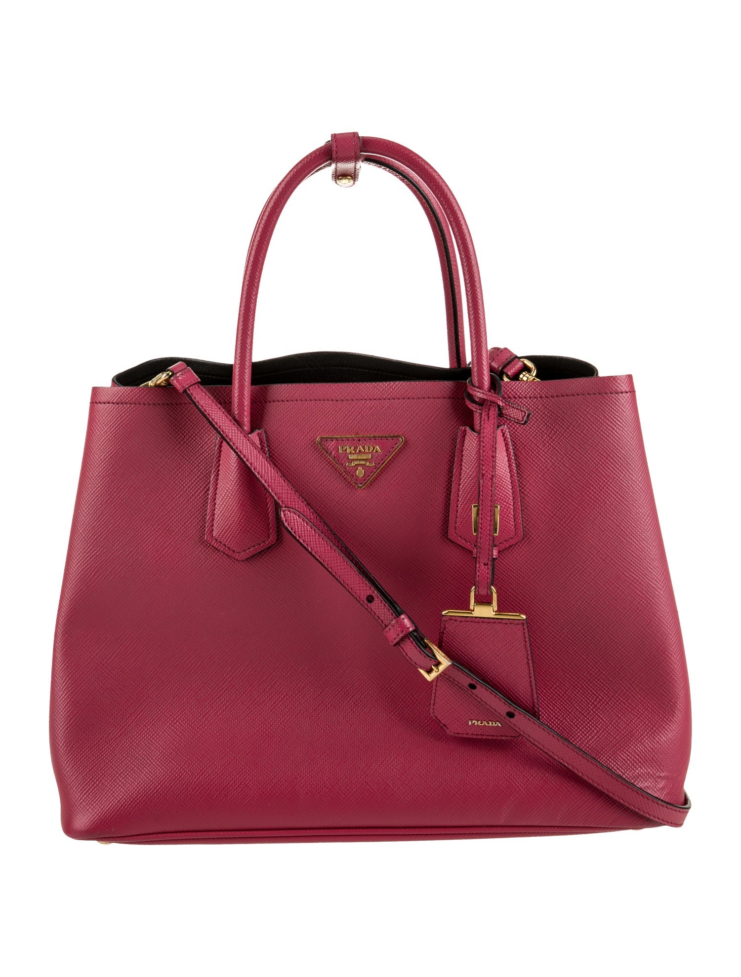 Prada Enameled Metal Triangle Top Handle Bag Small