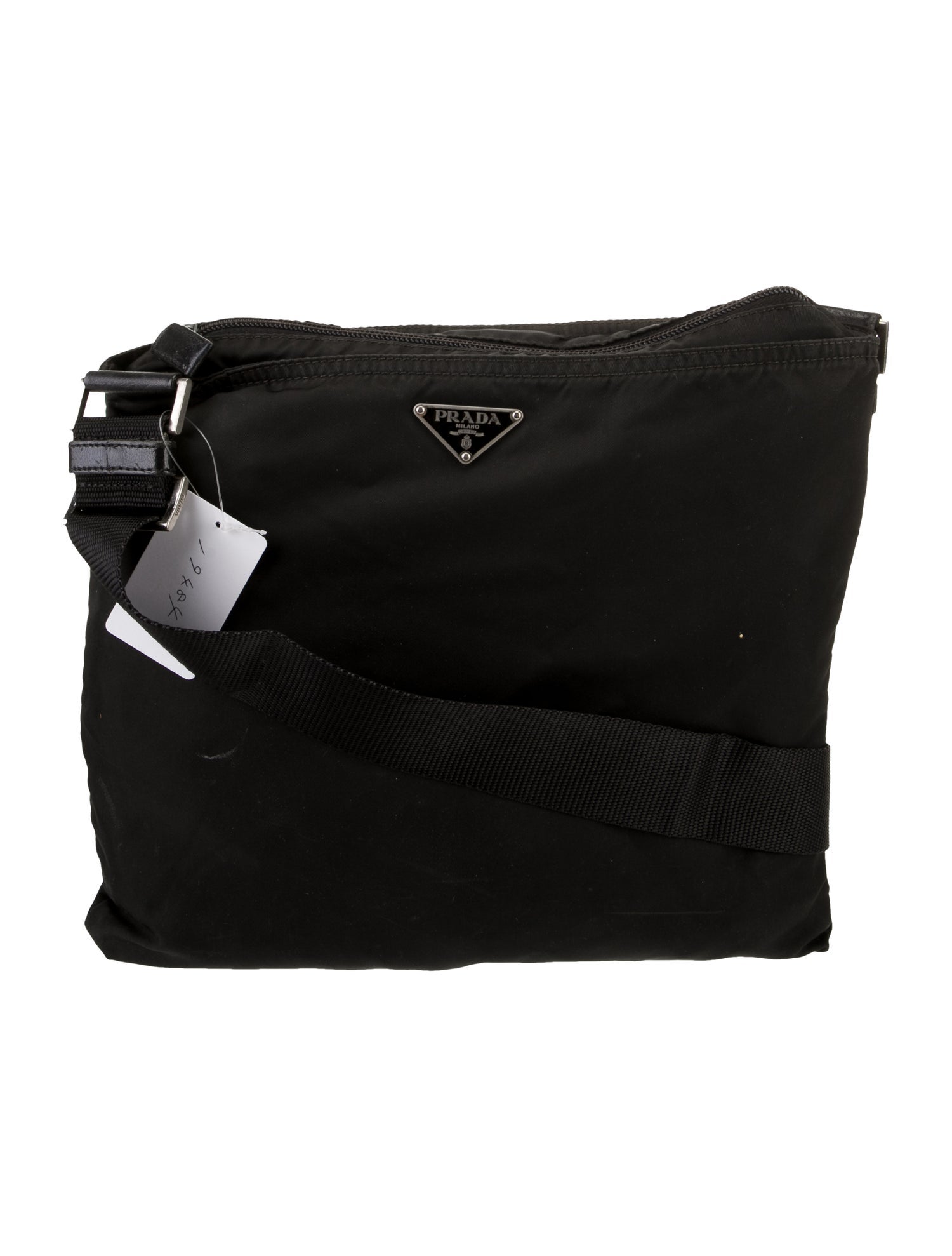 Prada Enameled Metal Triangle Portfolio