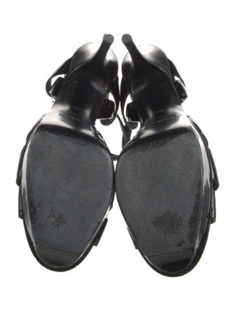 Yves Saint Laurent Rive Gauche Patent Leather T-Strap Sandals