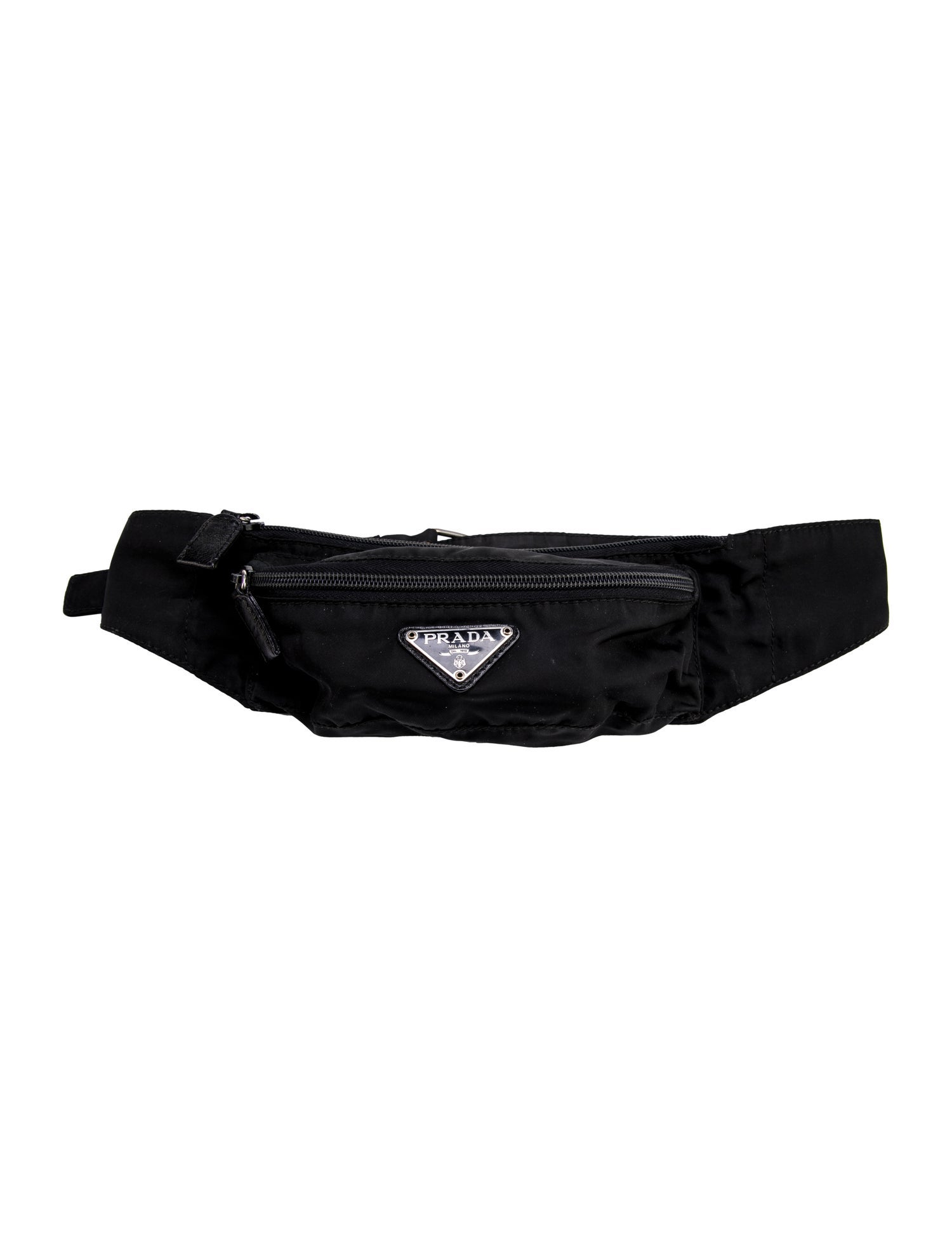Prada Enameled Metal Triangle Belt Bag