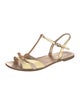 Prada Leather T-Strap Sandals
