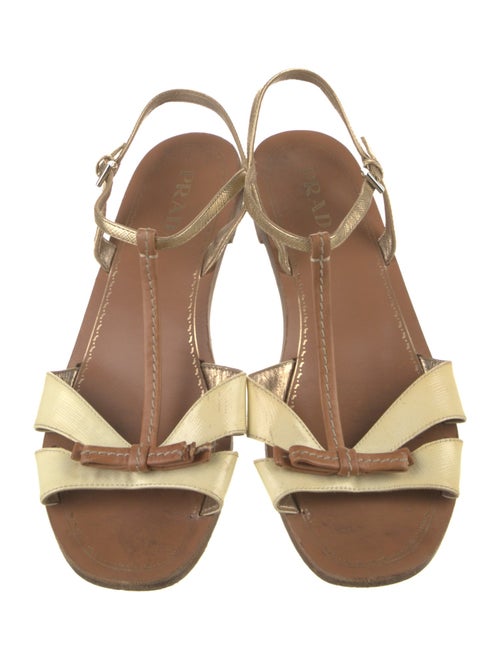 Prada Leather T-Strap Sandals