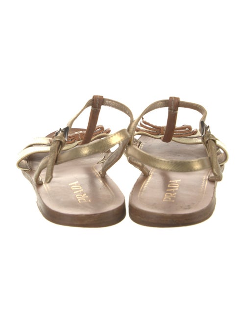 Prada Leather T-Strap Sandals
