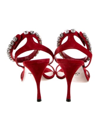 Prada Suede Crystal Embellishments Sandals