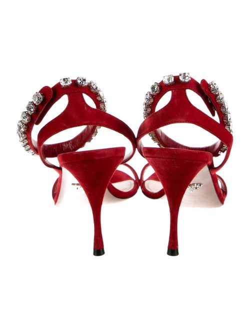 Prada Suede Crystal Embellishments Sandals
