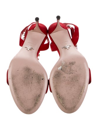 Prada Suede Crystal Embellishments Sandals