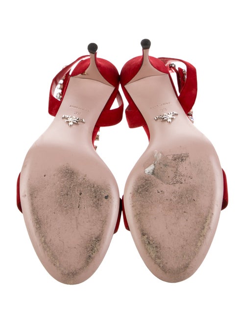 Prada Suede Crystal Embellishments Sandals