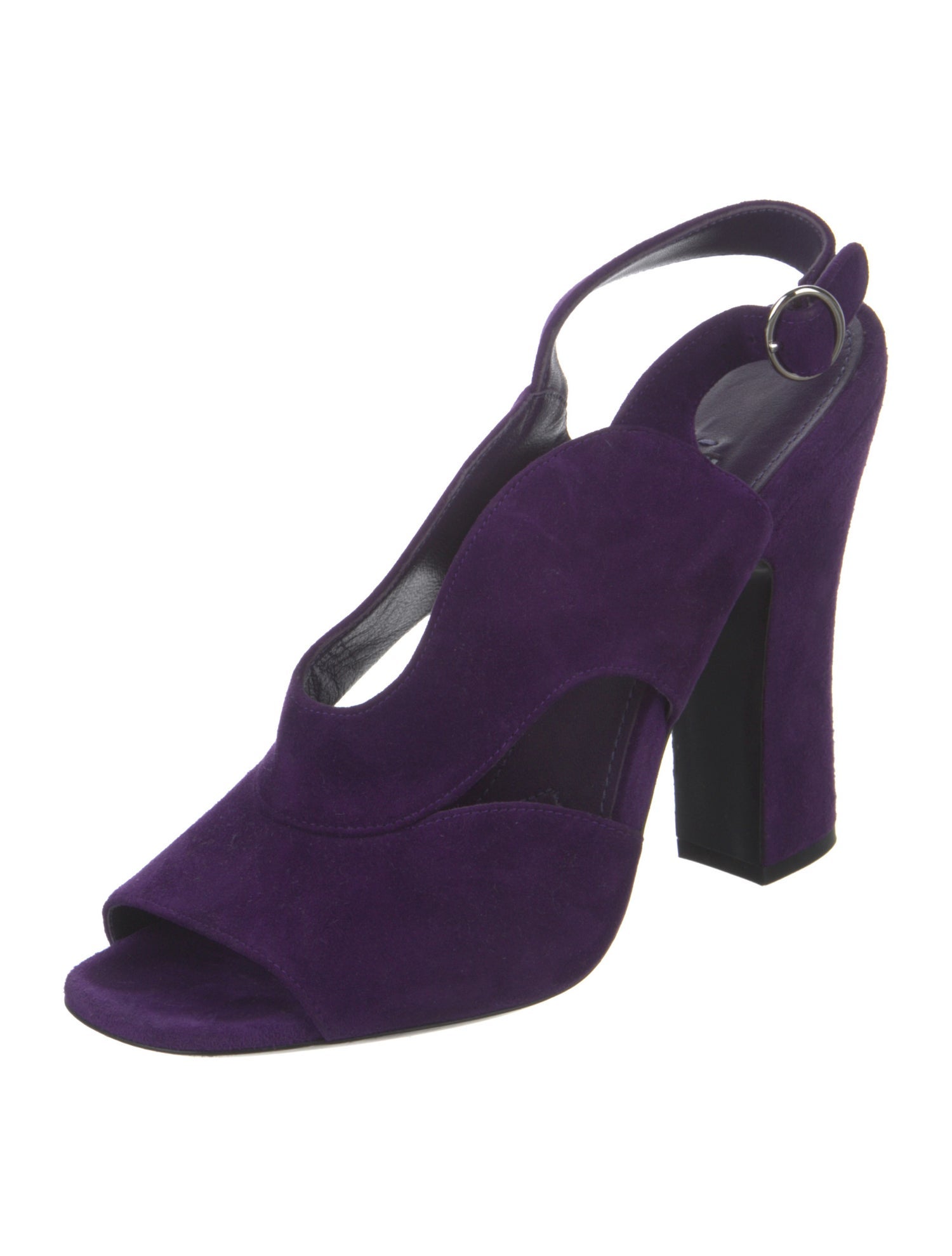 Prada Suede Cutout Accent Slingback Sandals