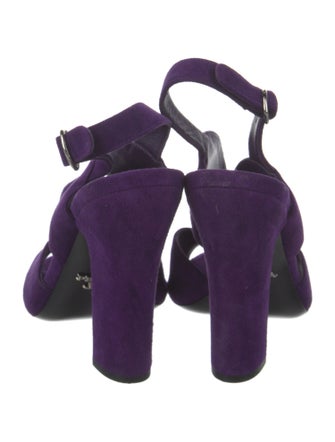 Prada Suede Cutout Accent Slingback Sandals
