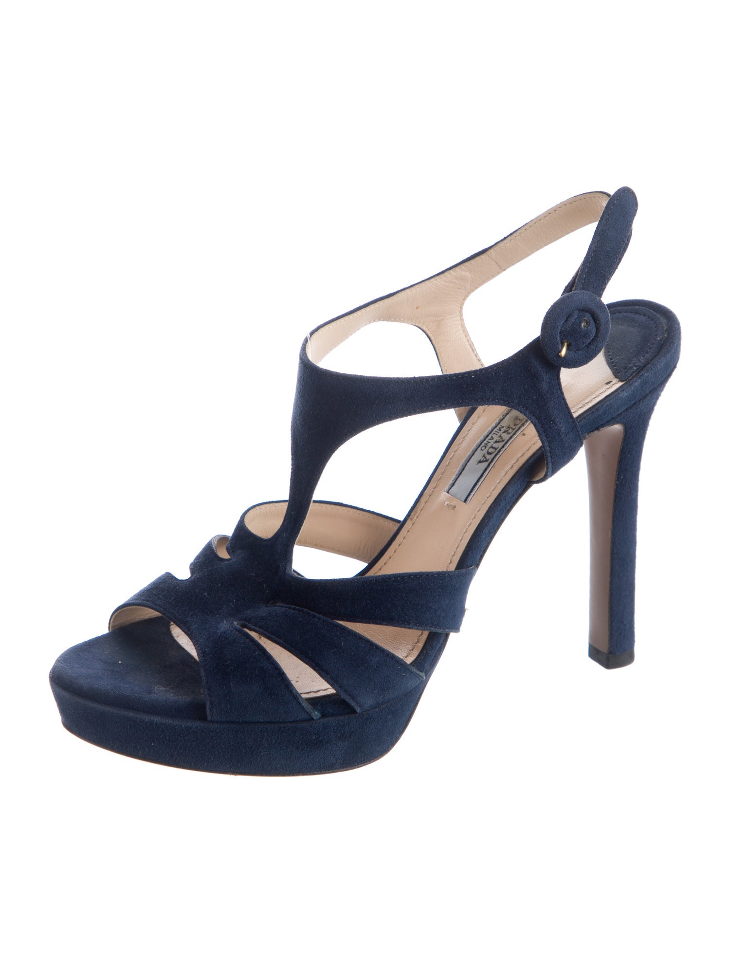 Prada Suede T-Strap Sandals