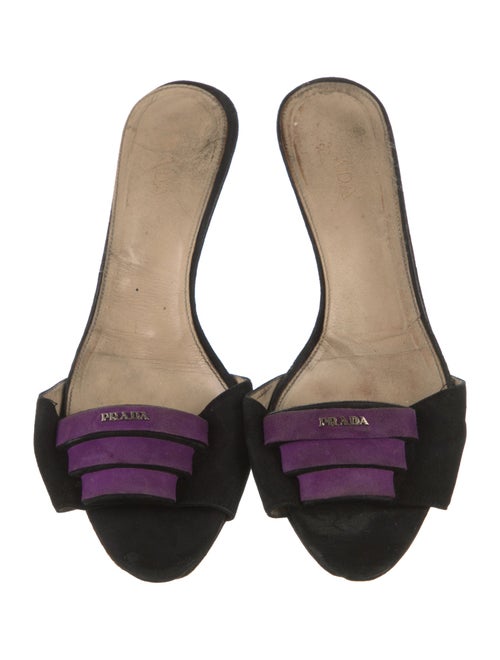 Prada Suede Printed Mules