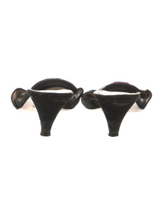 Prada Suede Printed Mules