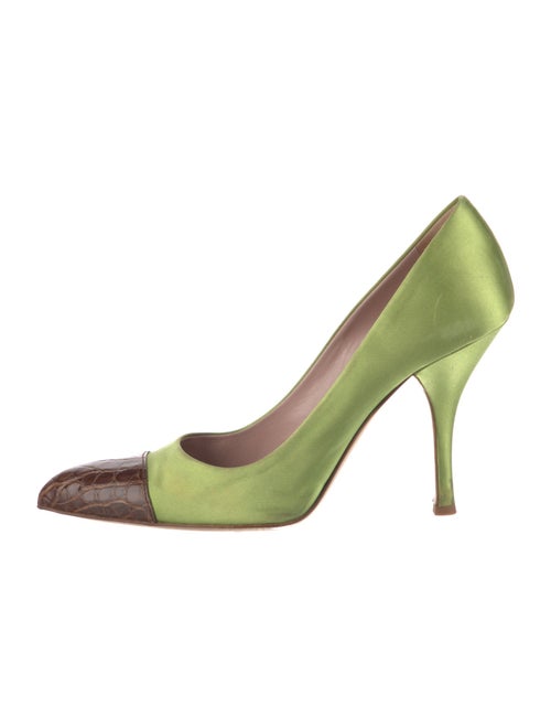 Prada Satin Colorblock Pattern Pumps