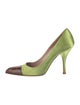 Prada Satin Colorblock Pattern Pumps