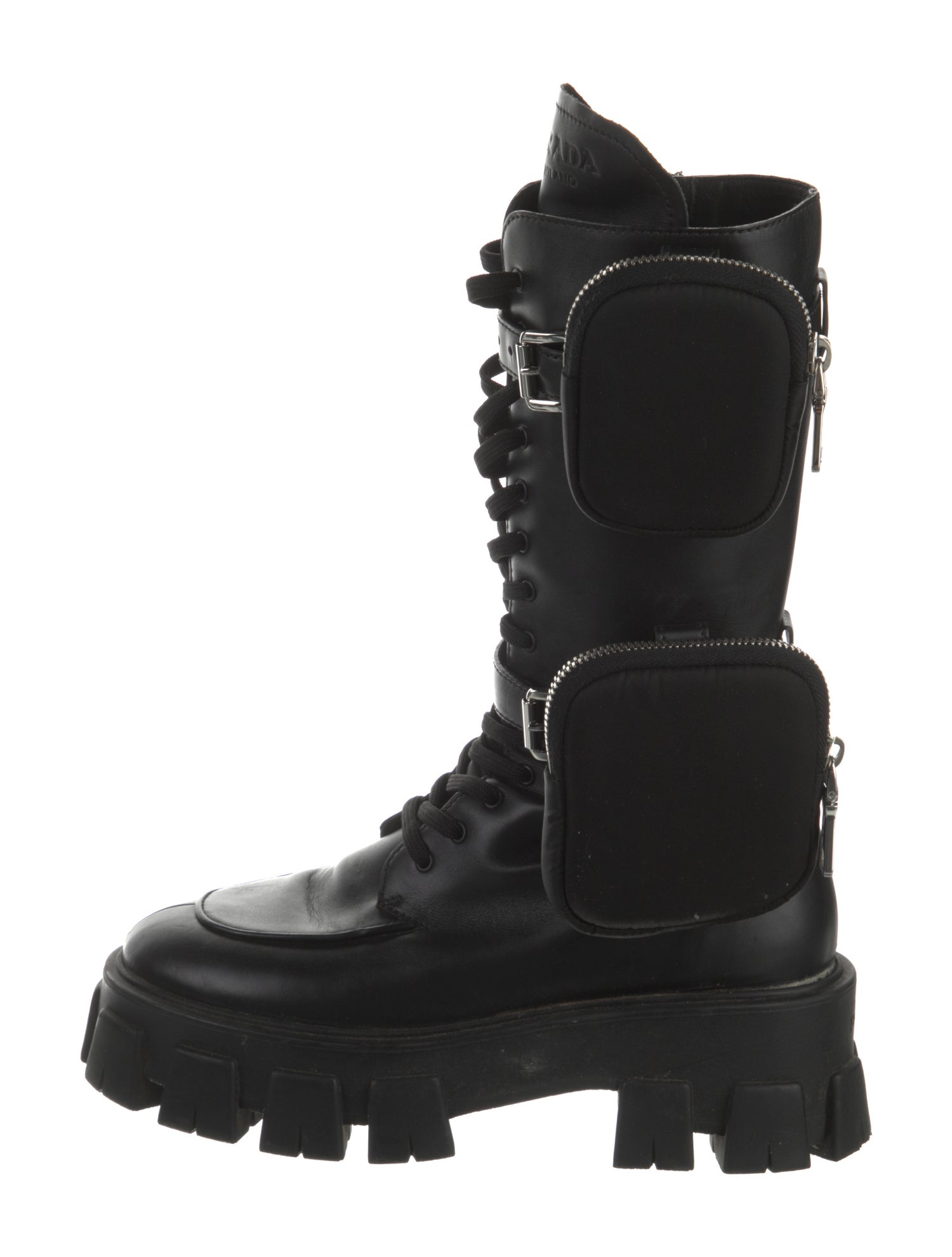 Prada Patent Leather Combat Boots