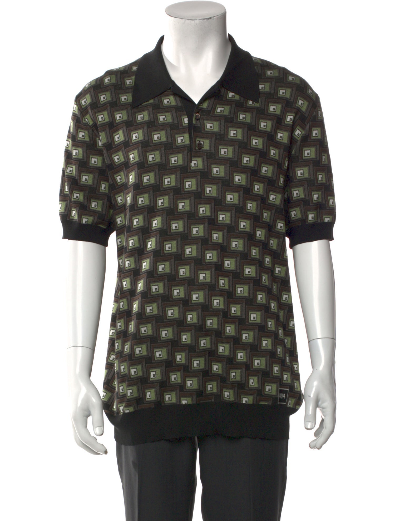 Prada 2022 Plaid Print Polo Shirt