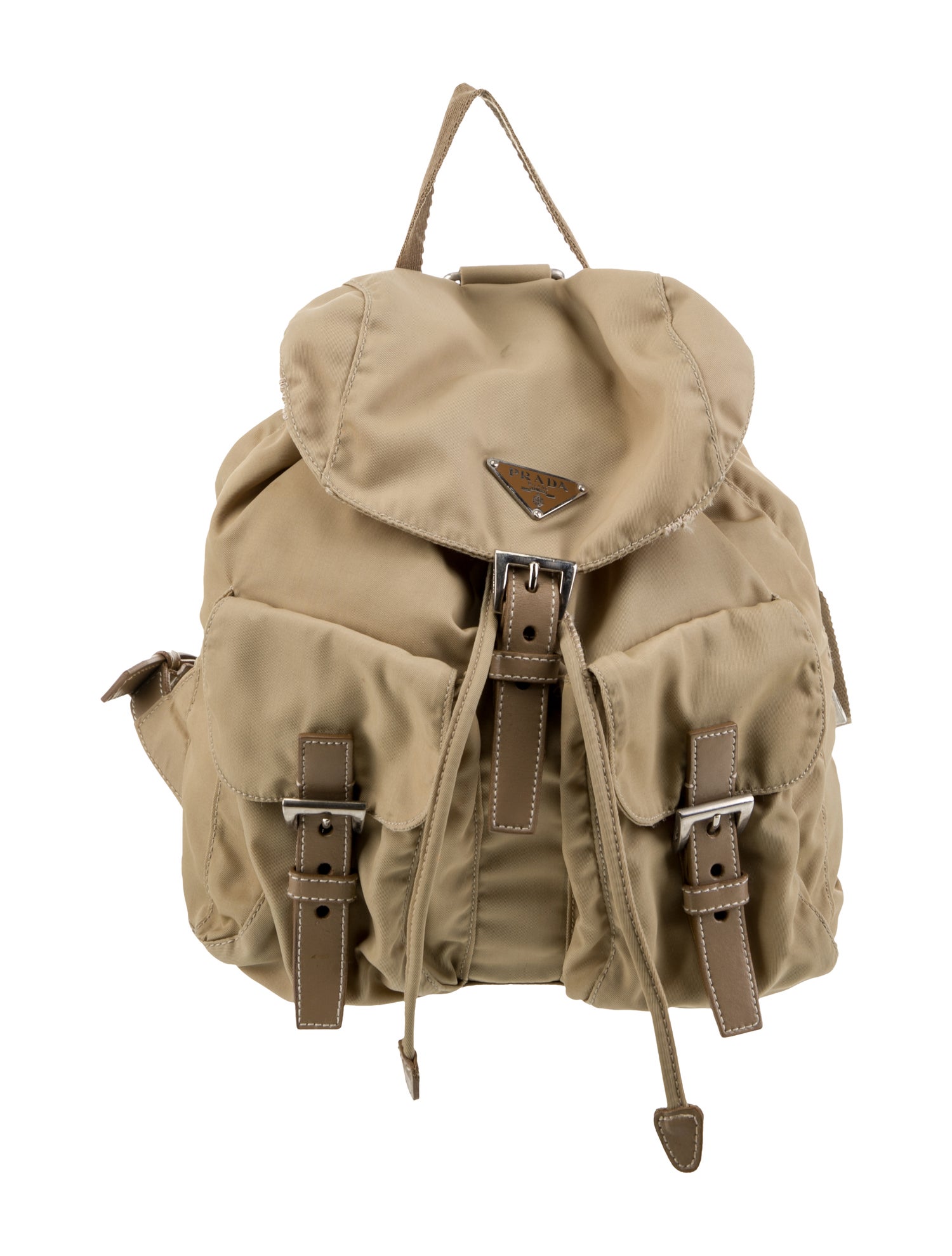 バッグ PRADA LEATHER TESSUTO NYLON BACKPACK Prada Tessuto Nylon Backpack - Yellow Backpacks, Handbags