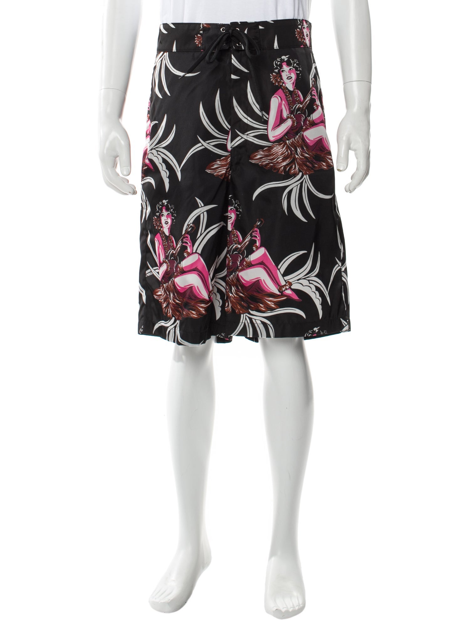 Prada 2018 Enameled Metal Triangle Swim Trunks