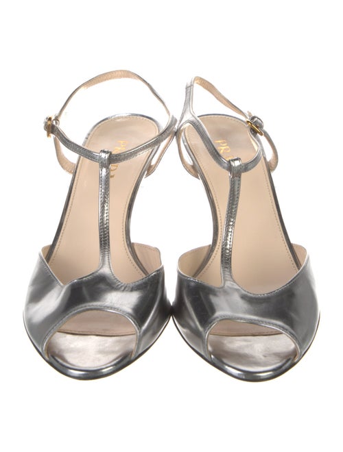 Prada Leather T-Strap Sandals