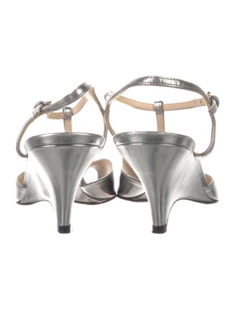 Prada Leather T-Strap Sandals